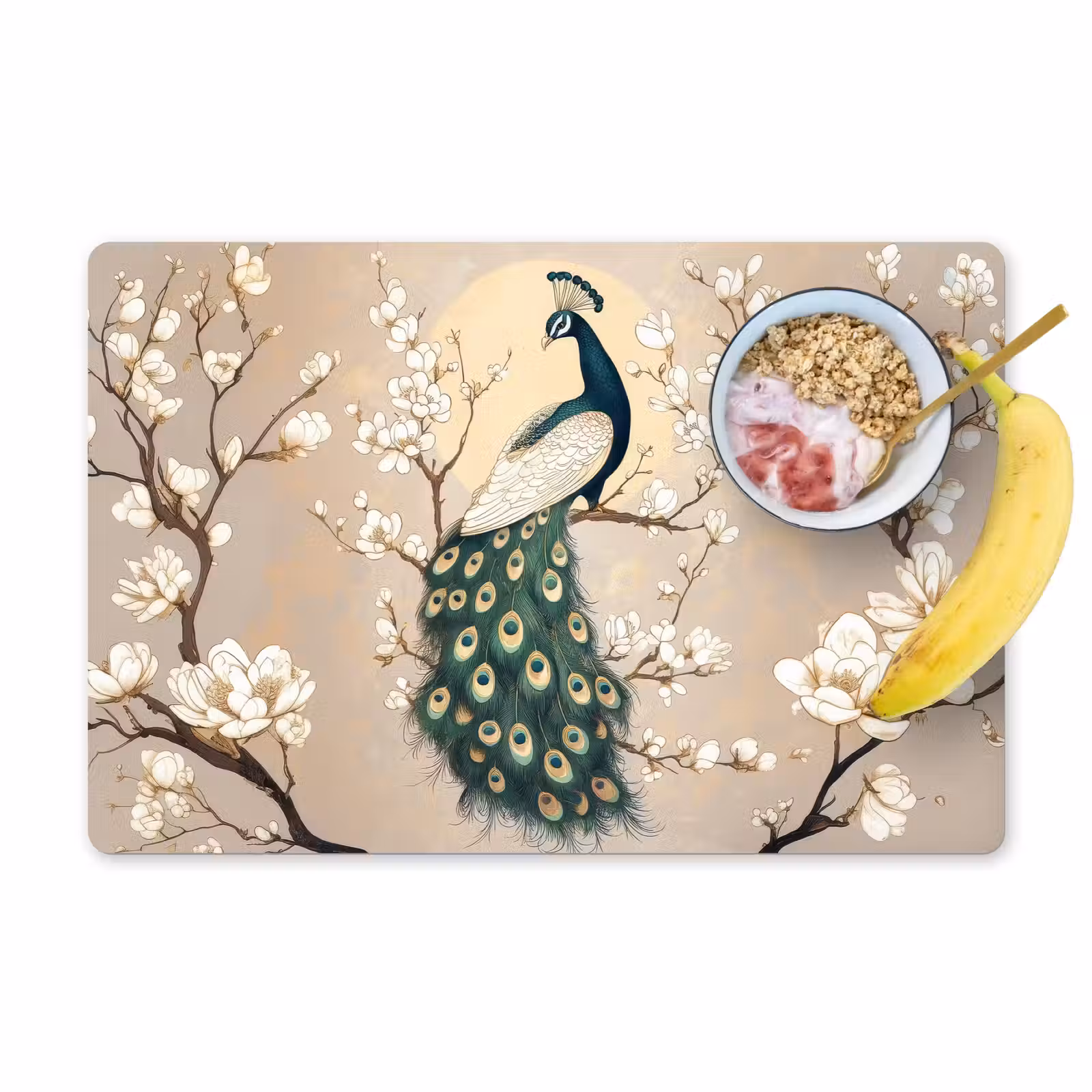 Placemat - 6 stuks - Pauw - Tak - Bloemen — 1
