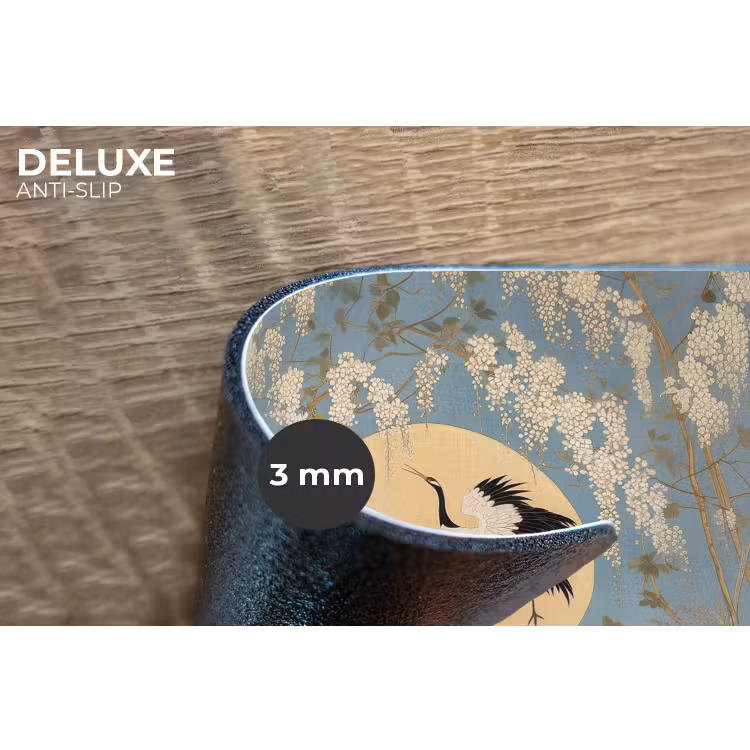 Placemat - 6 stuks - Kraanvogels - Maan - Bloemen - Blauw — 4