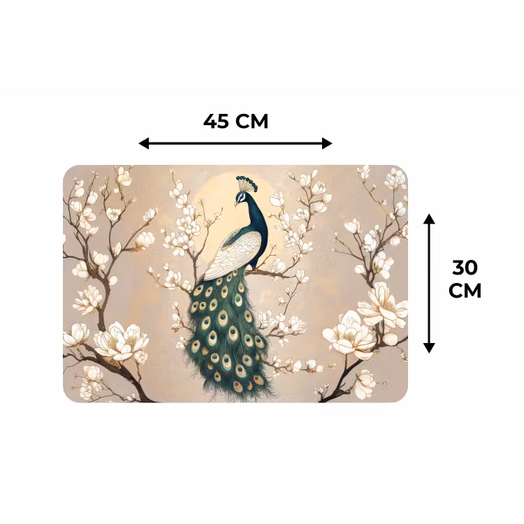 Placemat - 6 stuks - Pauw - Tak - Bloemen — 3
