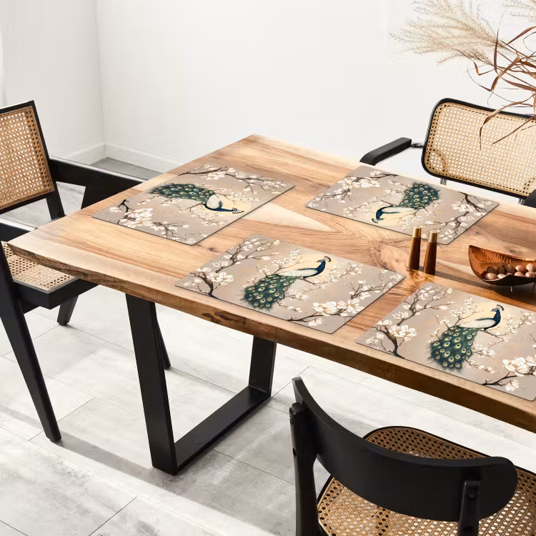 Placemat - 6 stuks - Pauw - Tak - Bloemen — 5