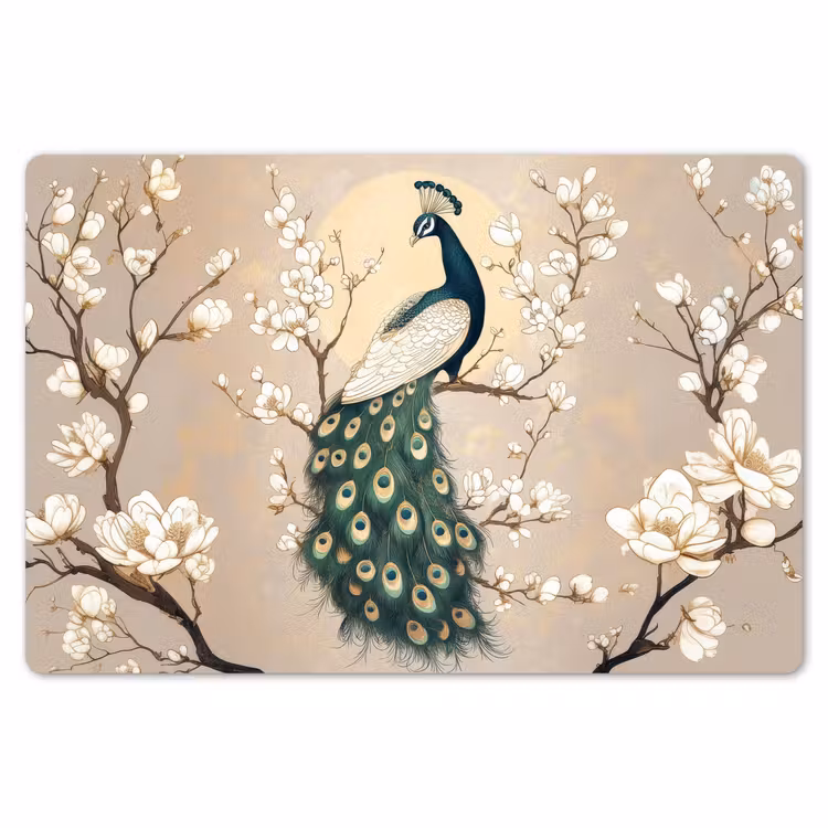 Placemat - 6 stuks - Pauw - Tak - Bloemen — 7