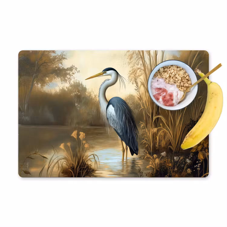Placemat - 6 stuks - Reiger - Water - Planten — 1