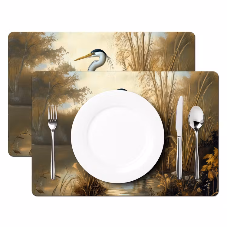 Placemat - 6 stuks - Reiger - Water - Planten — 2