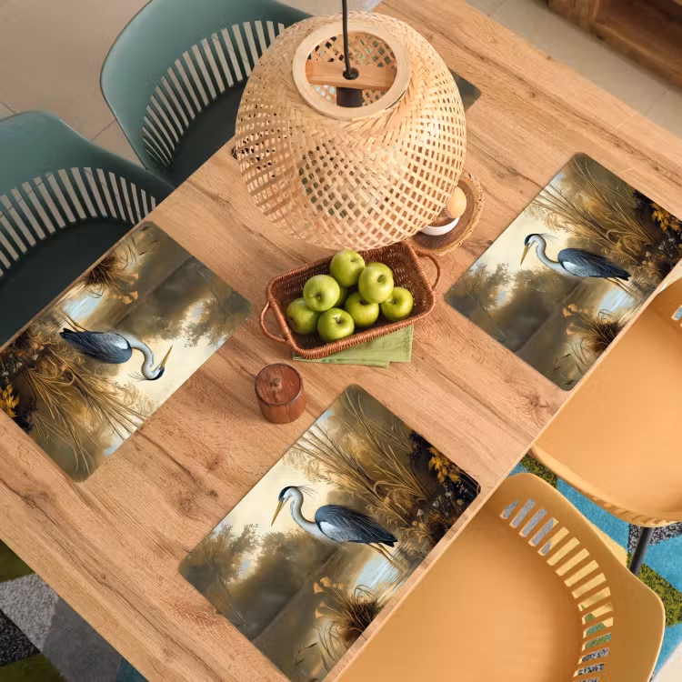 Placemat - 6 stuks - Reiger - Water - Planten — 6