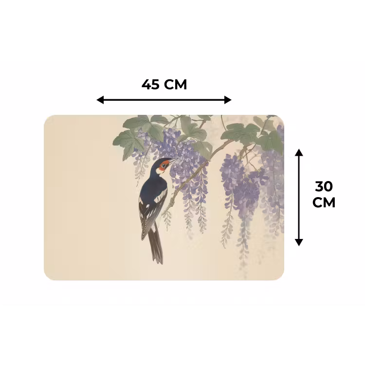Placemat - 6 stuks - Specht - Bloemen - Paars — 3