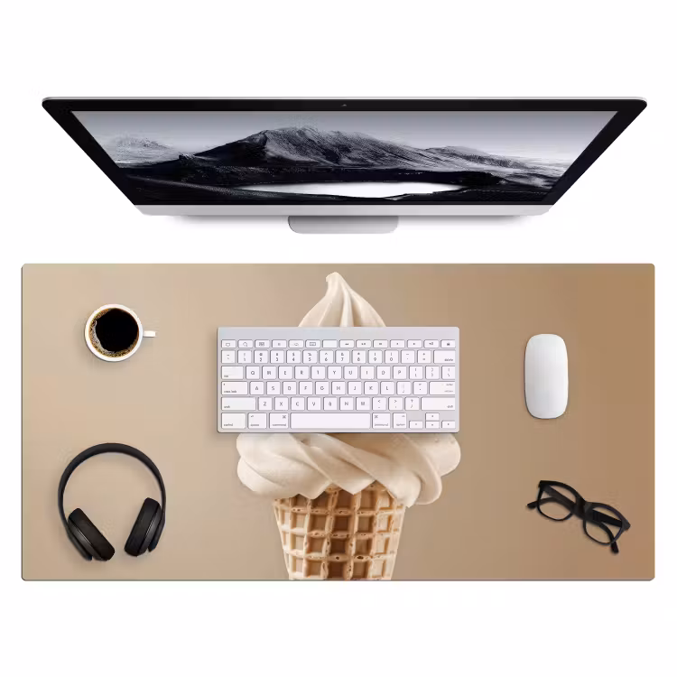 Bureau onderlegger - IJs - Softijs - Romig - Hoorntje - Beige — 3