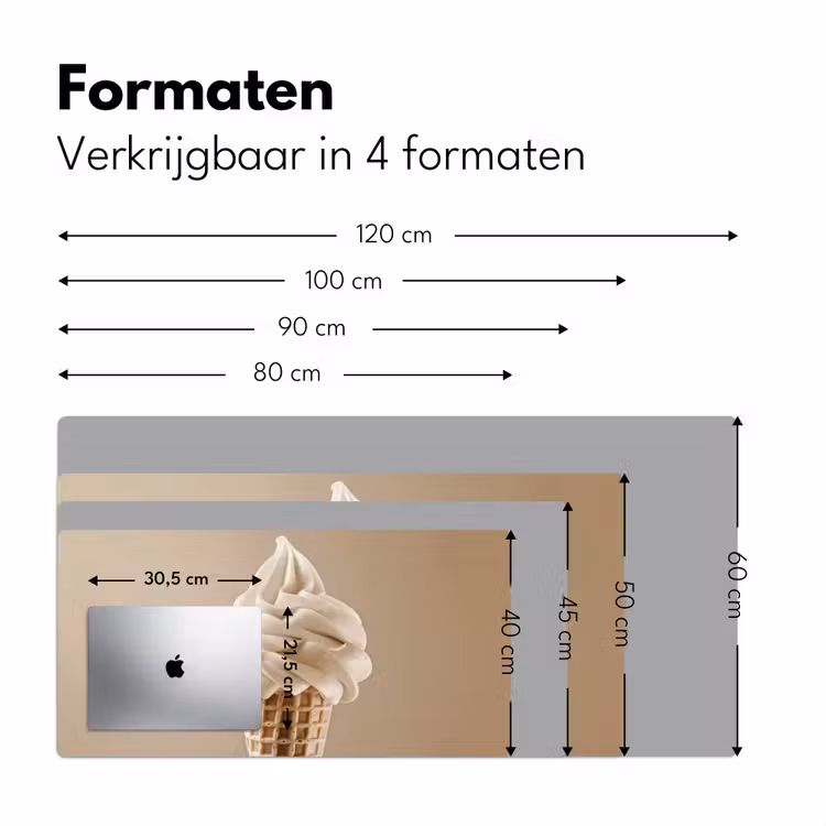 Bureau onderlegger - IJs - Softijs - Romig - Hoorntje - Beige — 7