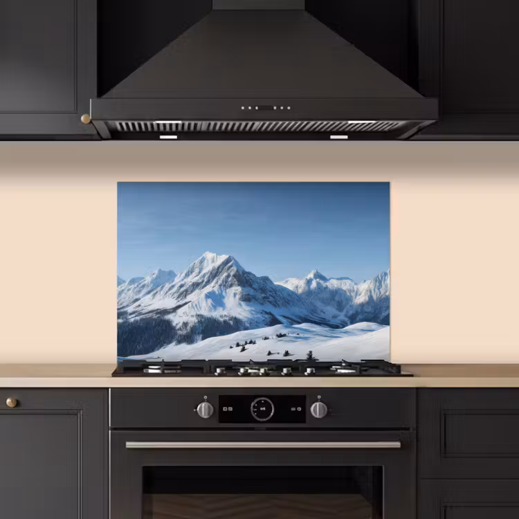 Spatscherm keuken - Bergen - Sneeuw - Winter — 1
