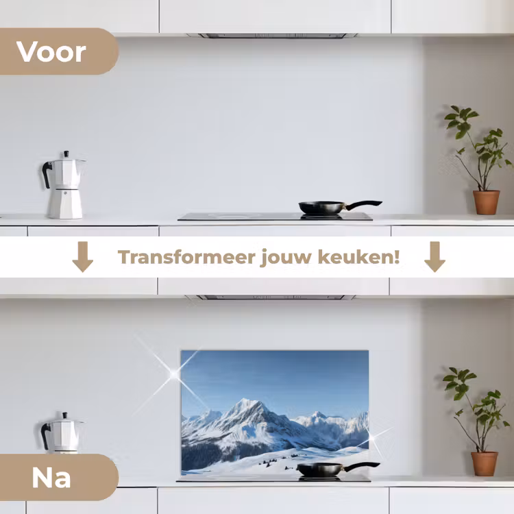 Spatscherm keuken - Bergen - Sneeuw - Winter — 2