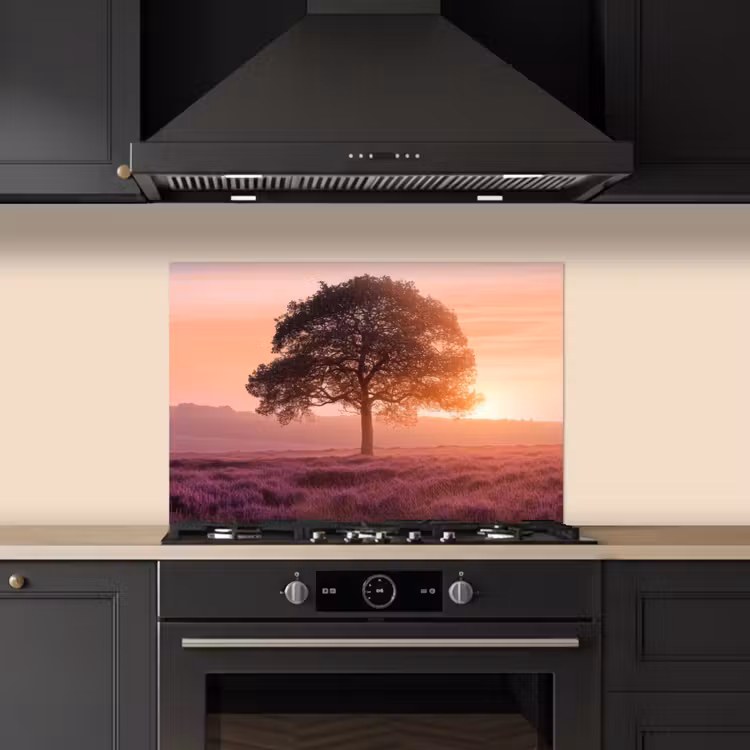 Spatscherm keuken - Boom - Heide - Zonsopgang — 1