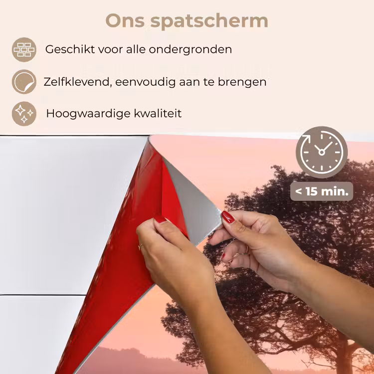 Spatscherm keuken - Boom - Heide - Zonsopgang — 3