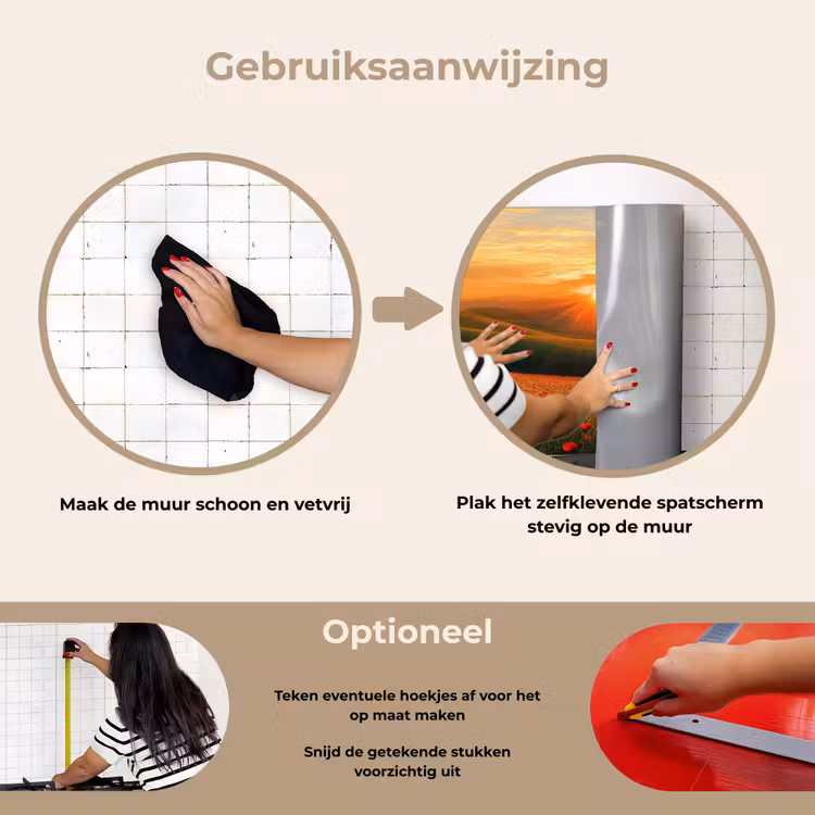 Spatscherm keuken - Klaprozen - Bloemen - Heuvels - Zonsondergang — 7