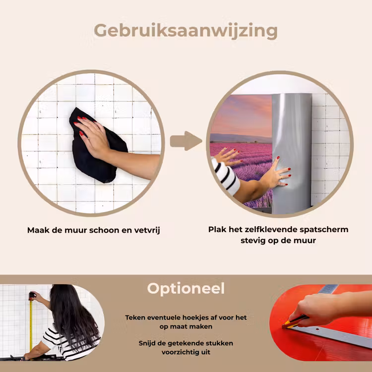 Spatscherm keuken - Lavendelveld - Zonsondergang - Paars - Bloemen — 7