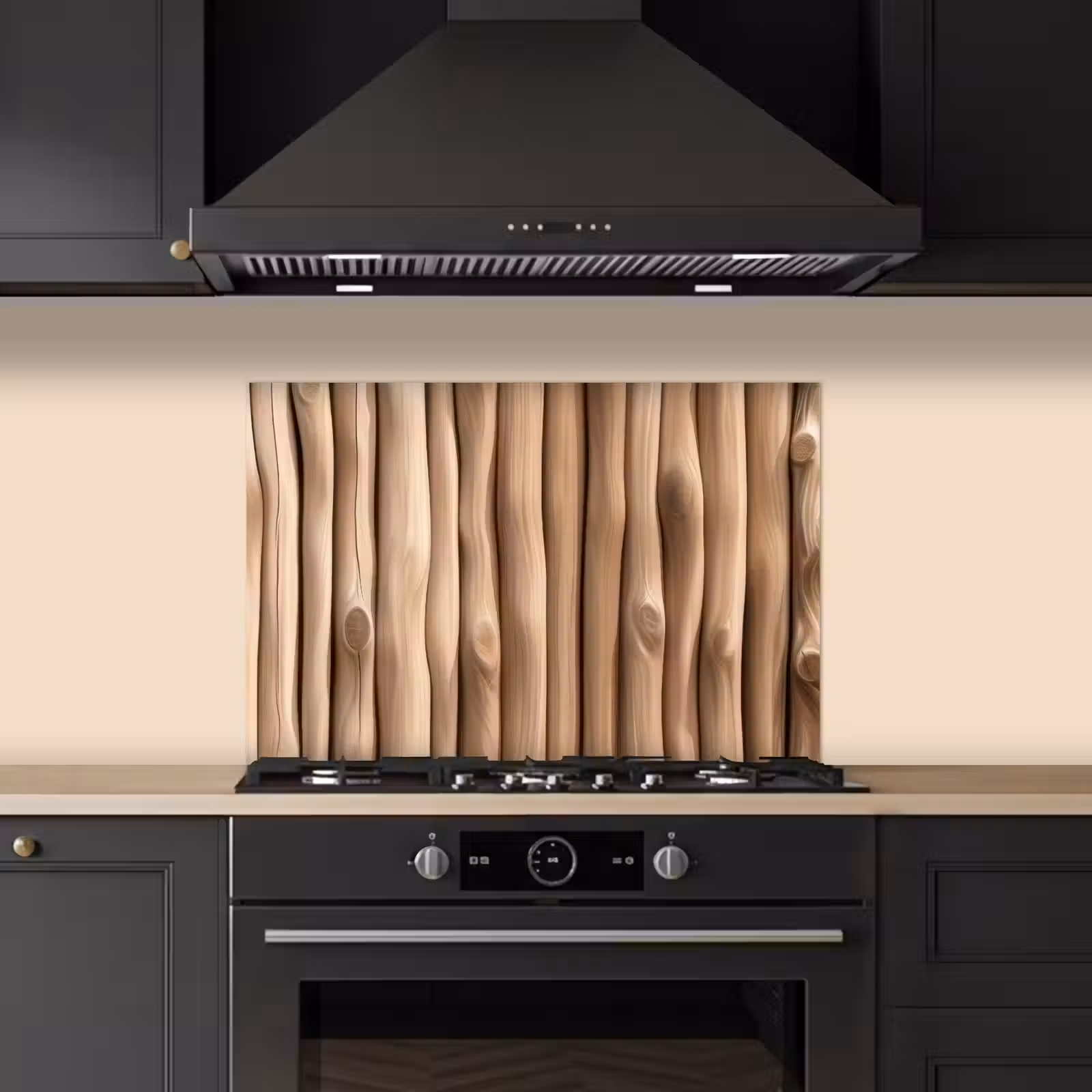 Spatscherm keuken - Hout - Stam - Lichtbruin — 1