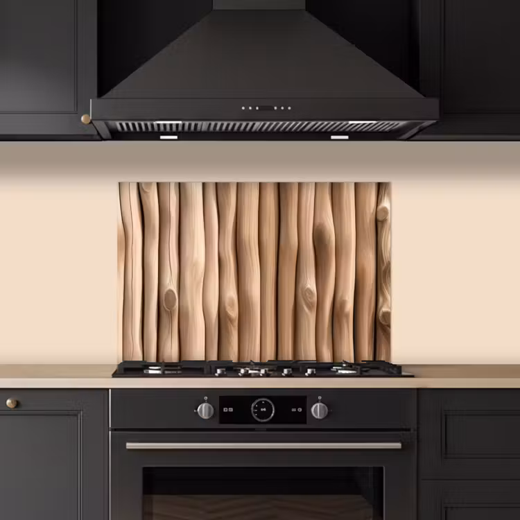 Spatscherm keuken - Hout - Stam - Lichtbruin — 1