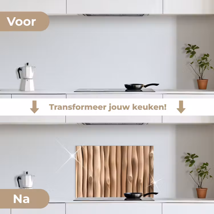 Spatscherm keuken - Hout - Stam - Lichtbruin — 2