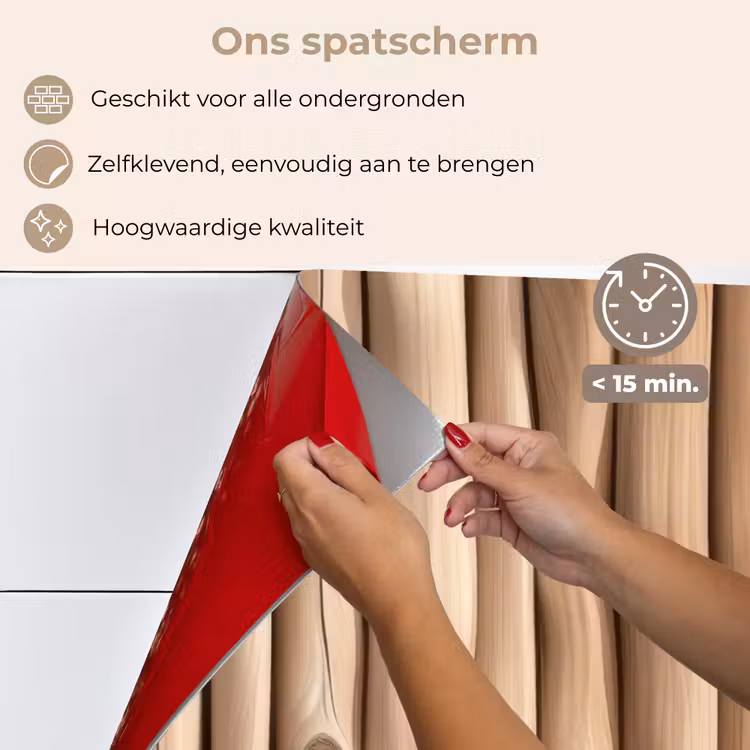 Spatscherm keuken - Hout - Stam - Lichtbruin — 3