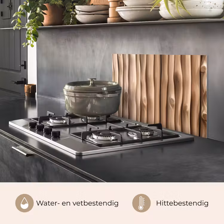 Spatscherm keuken - Hout - Stam - Lichtbruin — 6