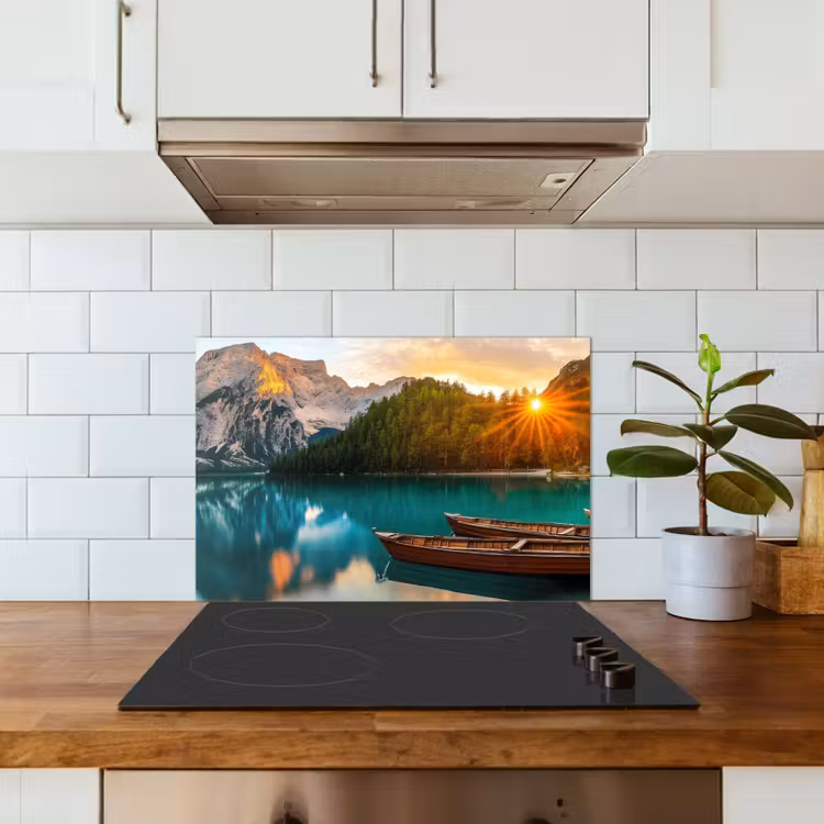 Spatscherm keuken - Meer - Bergen - Zonsondergang - Boot — 5