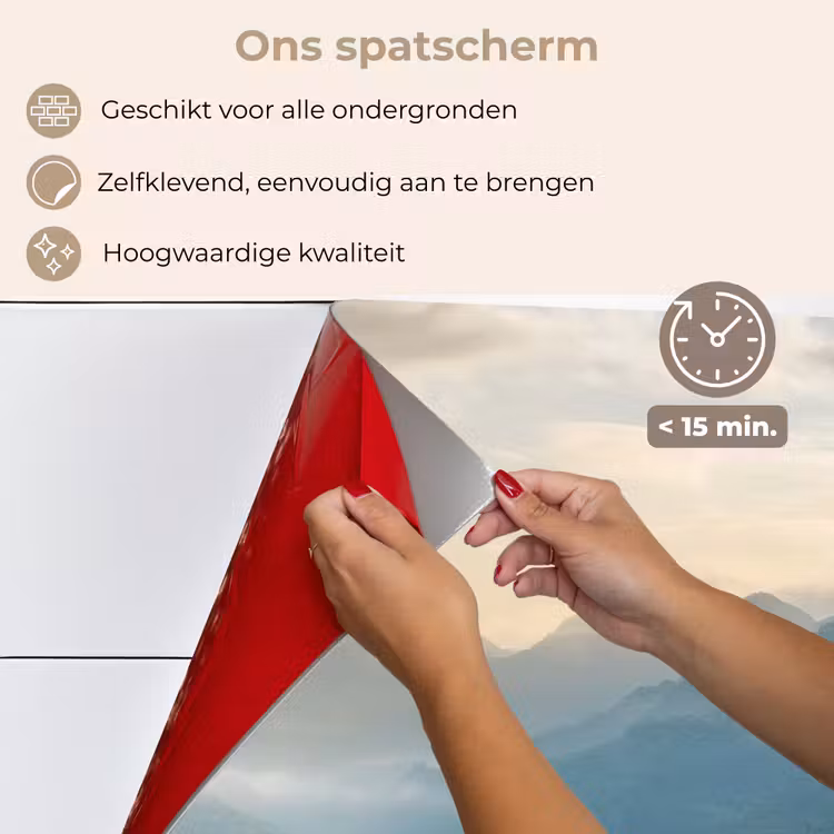 Spatscherm keuken - Rijstvelden - Bergen - Groen - Natuur — 3