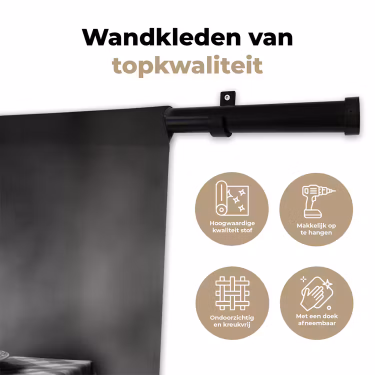 Wandkleed - Bengaal - Kat - Tafelkleed - Zwart - Wit - Dier — 3