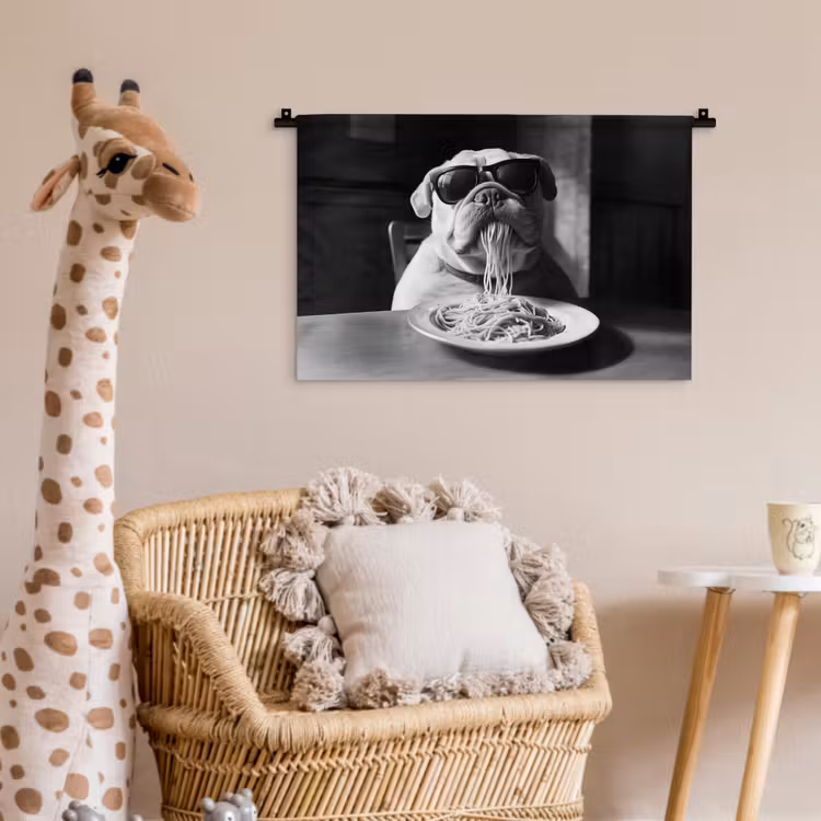 Wandkleed - Hond - Bulldog - Pasta - Bril - Stoer - Dieren — 5