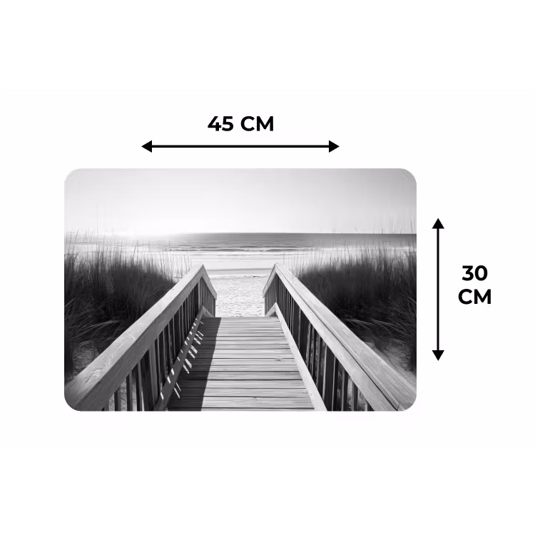 Placemat - 6 stuks - Loopbrug - Hout - Strand - Zee — 3