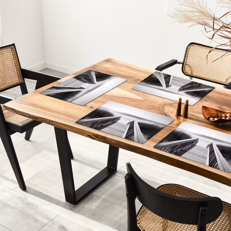 Placemat - 6 stuks - Loopbrug - Hout - Strand - Zee — 5
