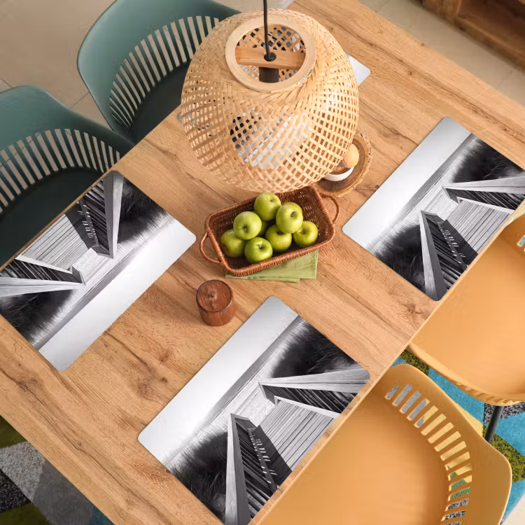 Placemat - 6 stuks - Loopbrug - Hout - Strand - Zee — 6