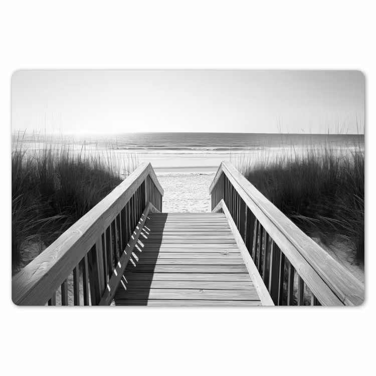 Placemat - 6 stuks - Loopbrug - Hout - Strand - Zee — 7