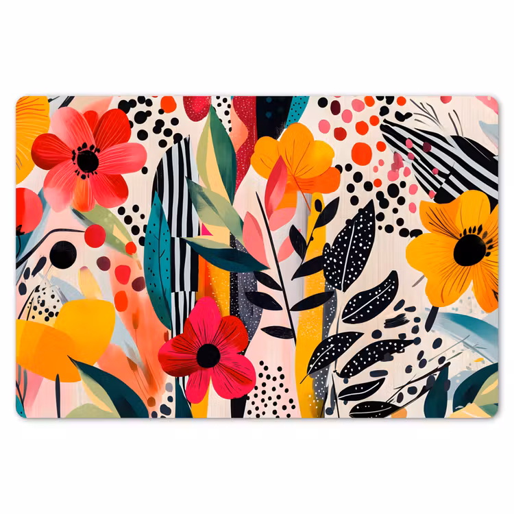Placemat - 6 stuks - Bloemen - Bladeren - Abstract - Kleurrijk — 7