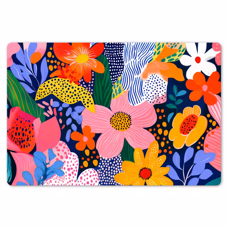 Placemat - 6 stuks - Kleurrijk - Bloemen - Abstract - Stippen — 7