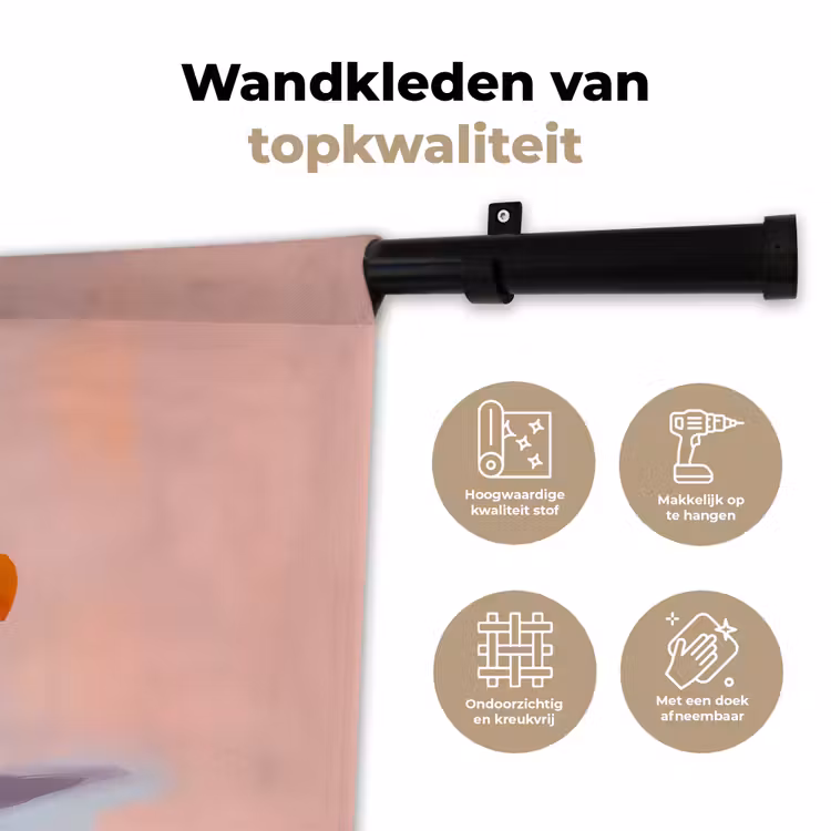 Wandkleed - Boeken - Stapel - Kleurrijk — 3