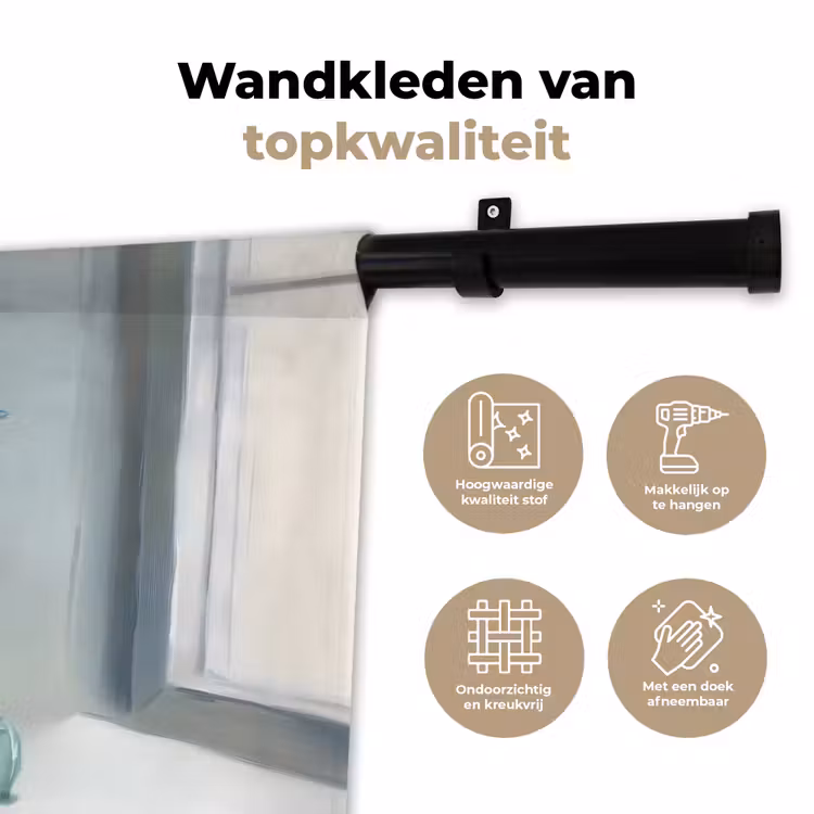 Wandkleed - Stapel - Boeken - Groen - Daglicht — 3