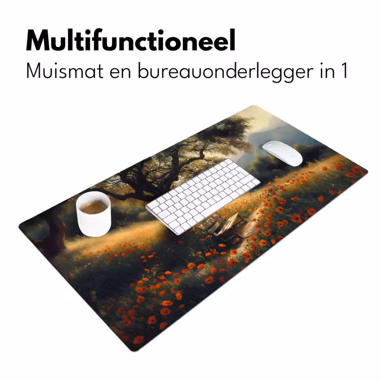 Bureau onderlegger - Bankje - Boom - Klaprozen - Heuvels — 6