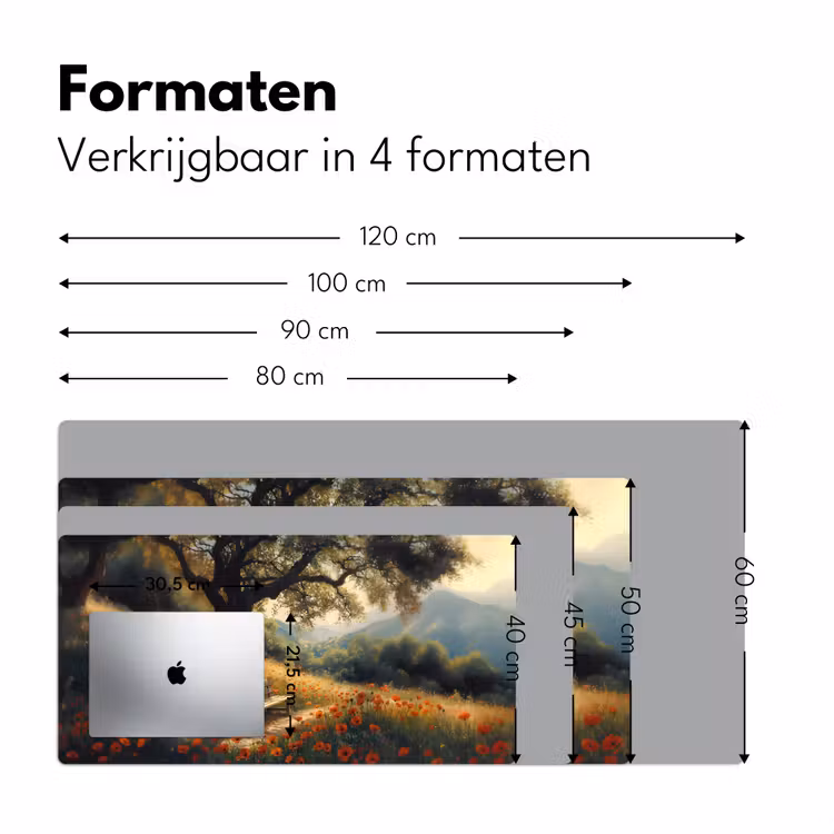 Bureau onderlegger - Bankje - Boom - Klaprozen - Heuvels — 7