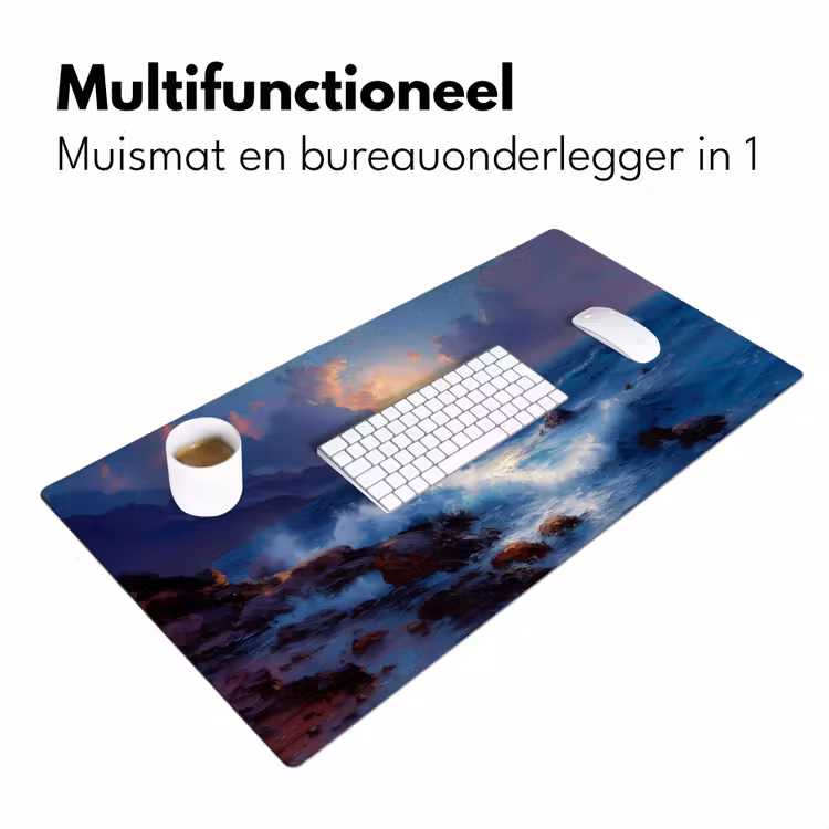 Bureau onderlegger - Golven - Zee - Kleurrijk - Rotsen — 6