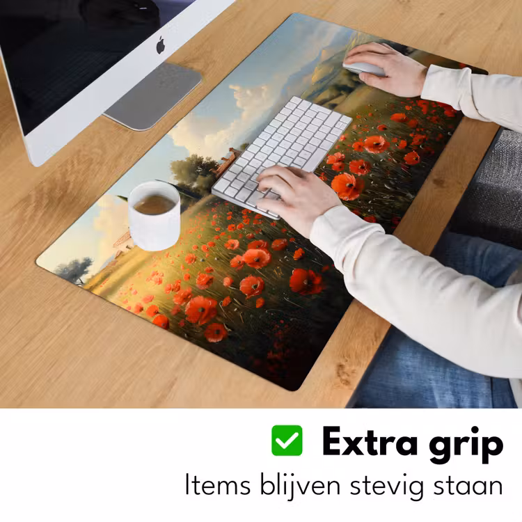 Bureau onderlegger - Klaprozen - Rood - Heuvels - Landschap — 5