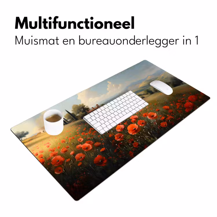 Bureau onderlegger - Klaprozen - Rood - Heuvels - Landschap — 6