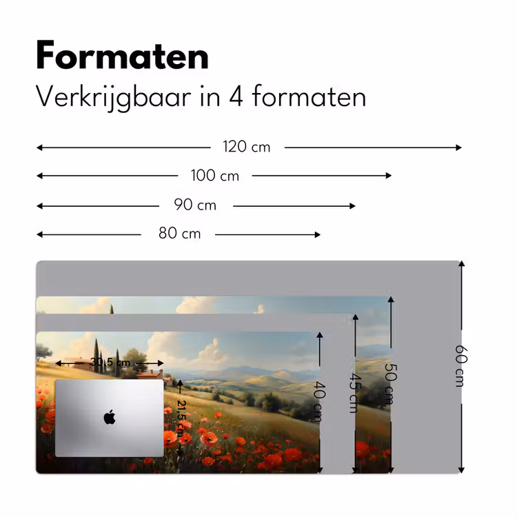 Bureau onderlegger - Klaprozen - Rood - Heuvels - Landschap — 7