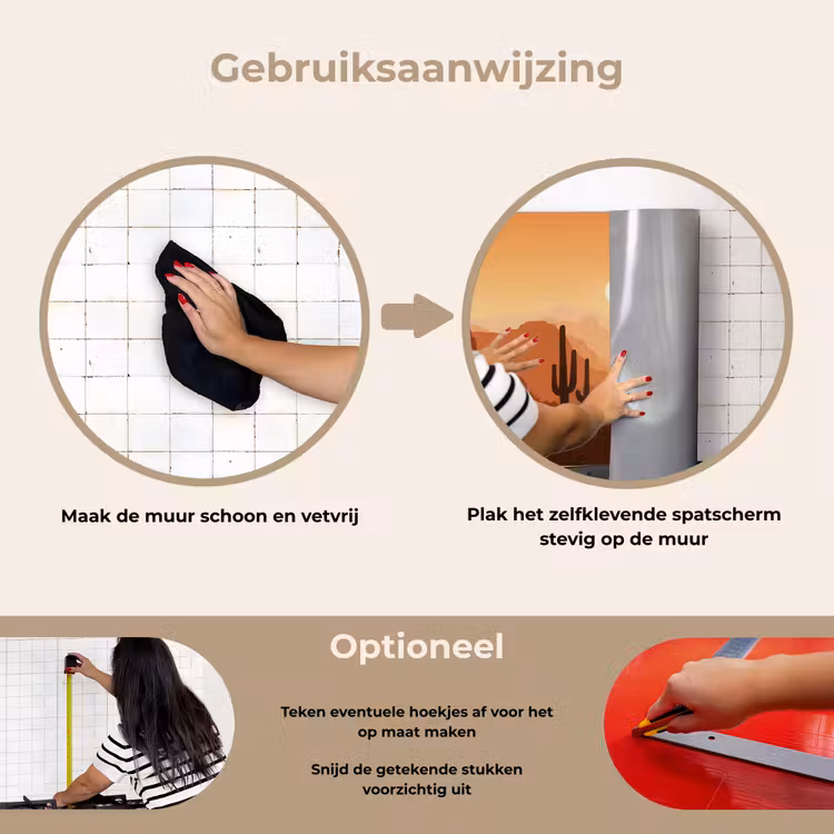 Spatscherm keuken - Landschap - Woestijn - Cactussen - Zon — 8