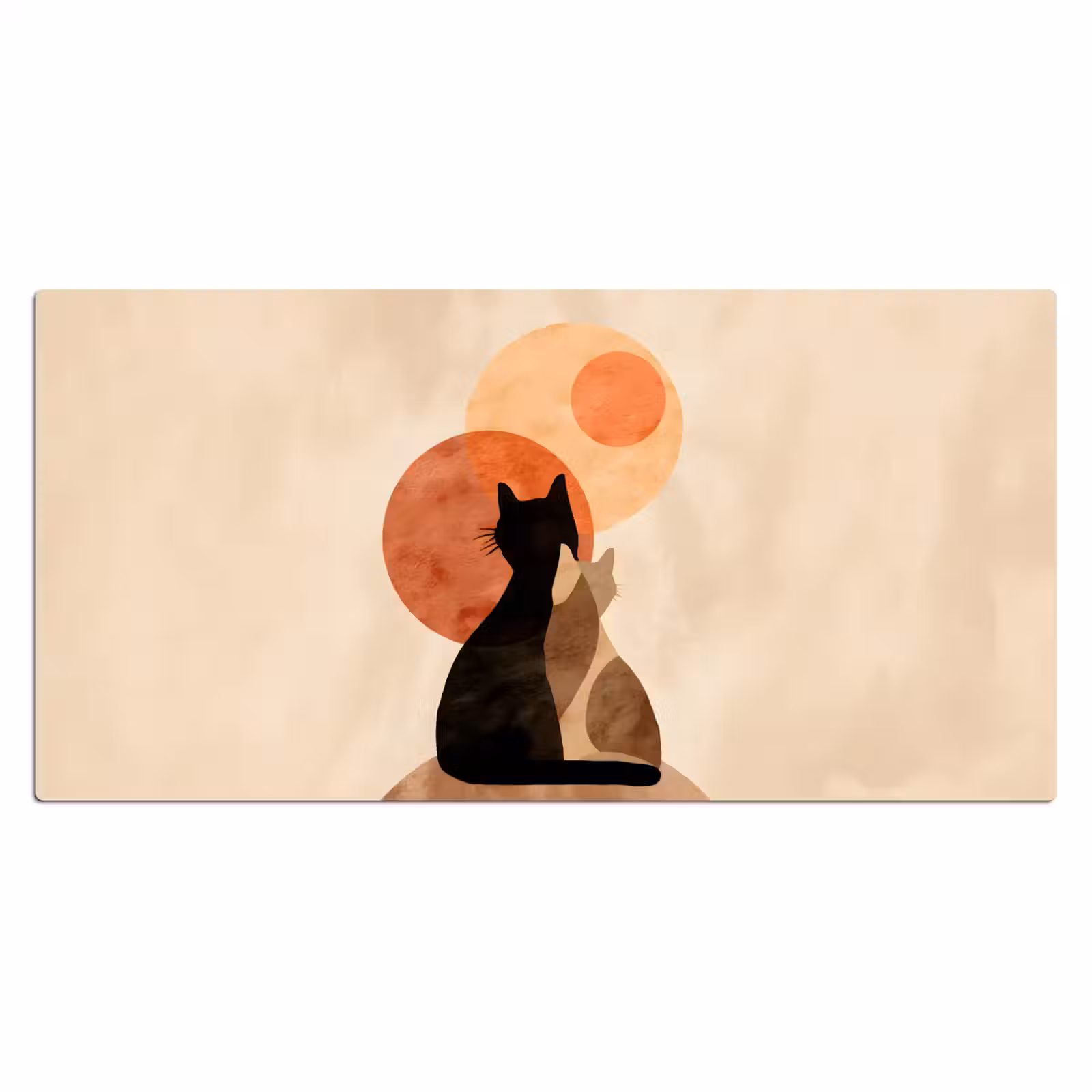 Bureau onderlegger - Katten - Zwart - Abstract - Cirkels — 1