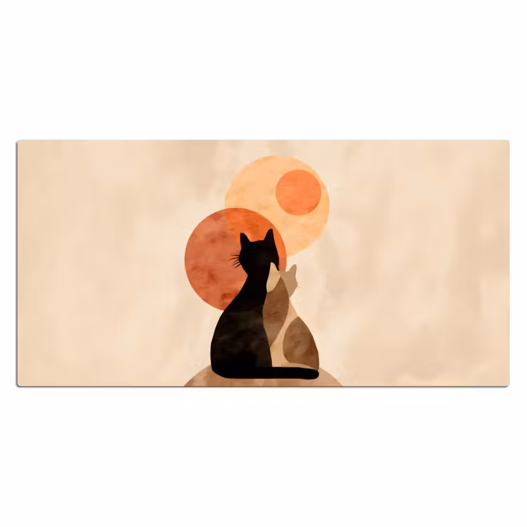 Bureau onderlegger - Katten - Zwart - Abstract - Cirkels — 1