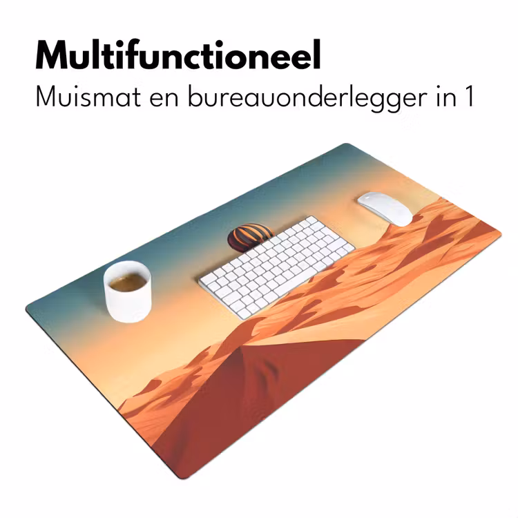 Bureau onderlegger - Luchtballon - Woestijn - Zonsondergang - Blauw — 6