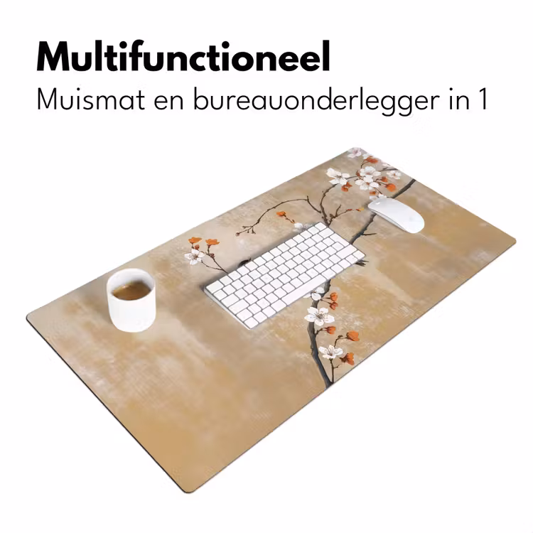 Bureau onderlegger - Vogels - Bloesemtak - Bloemen - Oranje — 6