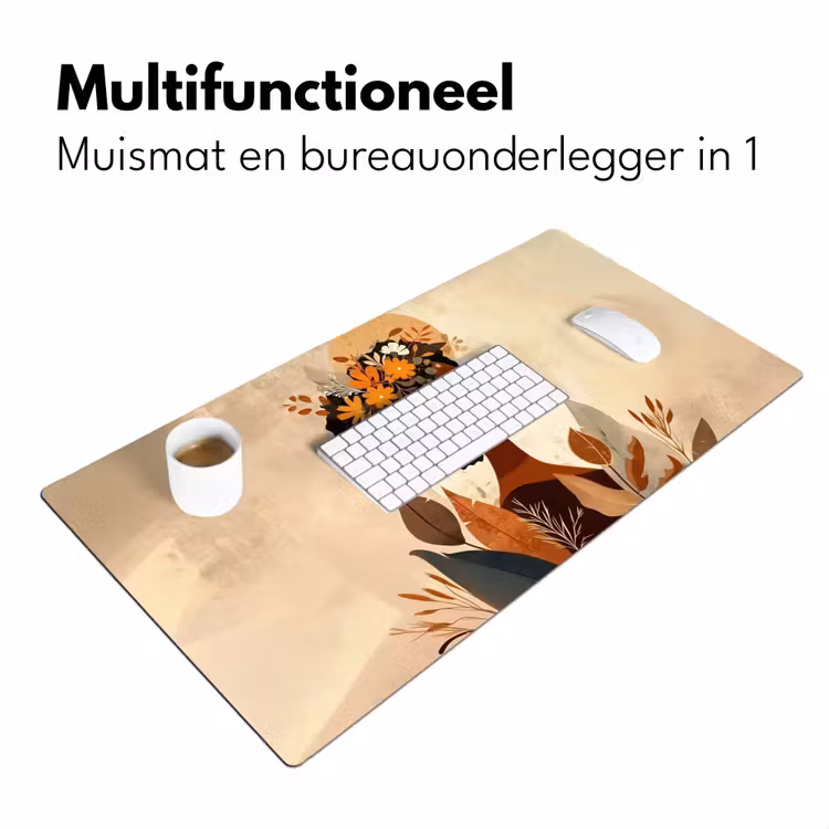 Bureau onderlegger - Vrouw - Krullen - Bloemen - Beige — 6