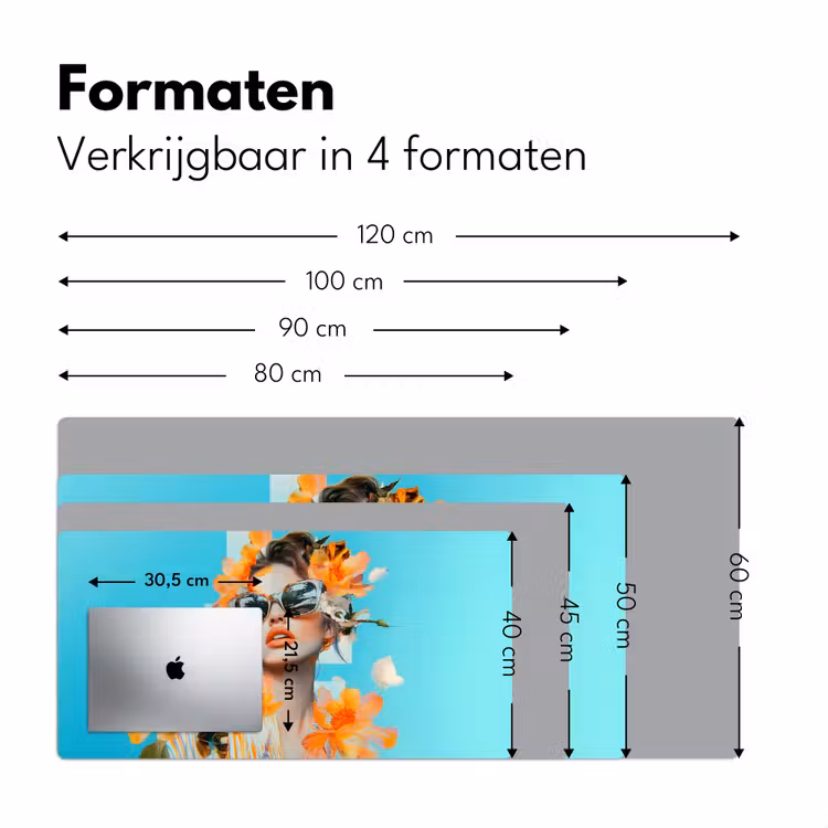 Bureau onderlegger - Bloemen - Vrouw - Zonnebril - Blauw — 7