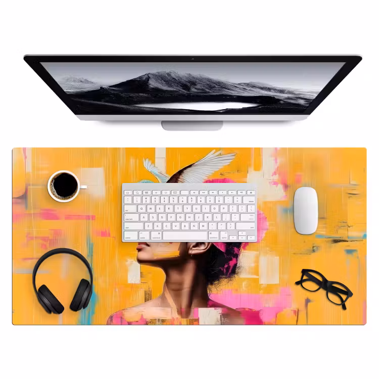 Bureau onderlegger - Vogel - Vrouw - Abstract - Bloem — 3