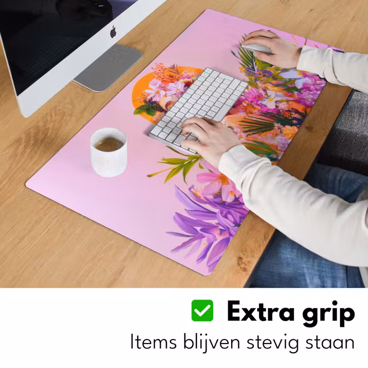 Bureau onderlegger - Vrouw - Abstract - Cirkel - Bloemen — 5