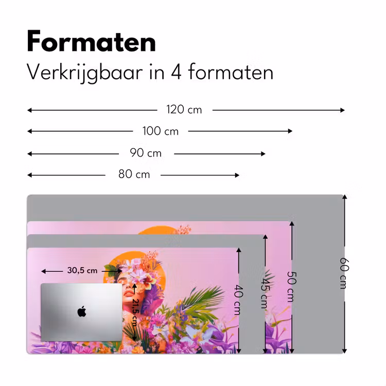 Bureau onderlegger - Vrouw - Abstract - Cirkel - Bloemen — 7